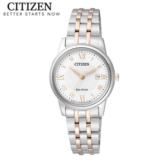Đồng hồ nữ citizen eco-drive dây thép không gỉ ew2314-58a - mặt trắng
