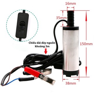 Bơm chìm 12V công suất 80W (Bơm dầu hoặc nước)