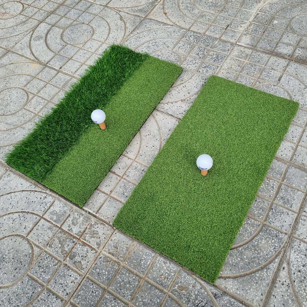 Thảm tập swing golf 2D Mini [30cm x 60cm]: kèm Tee cao su, Cỏ green 15mm, đế cao su EVA 15mm.