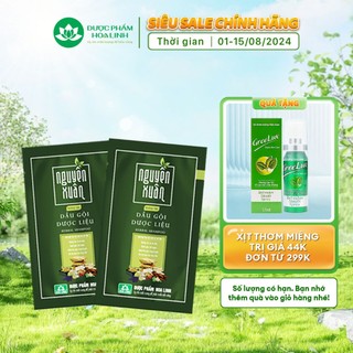 Dầu gội dược liệu Nguyên Xuân xanh dưỡng tóc dây 10 gói x 5,5ml