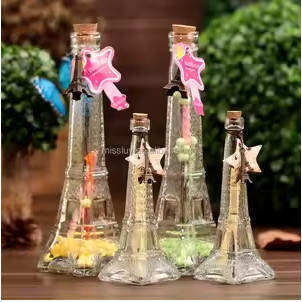 Bình thuỷ tinh Tháp EIFFEL nút gỗ