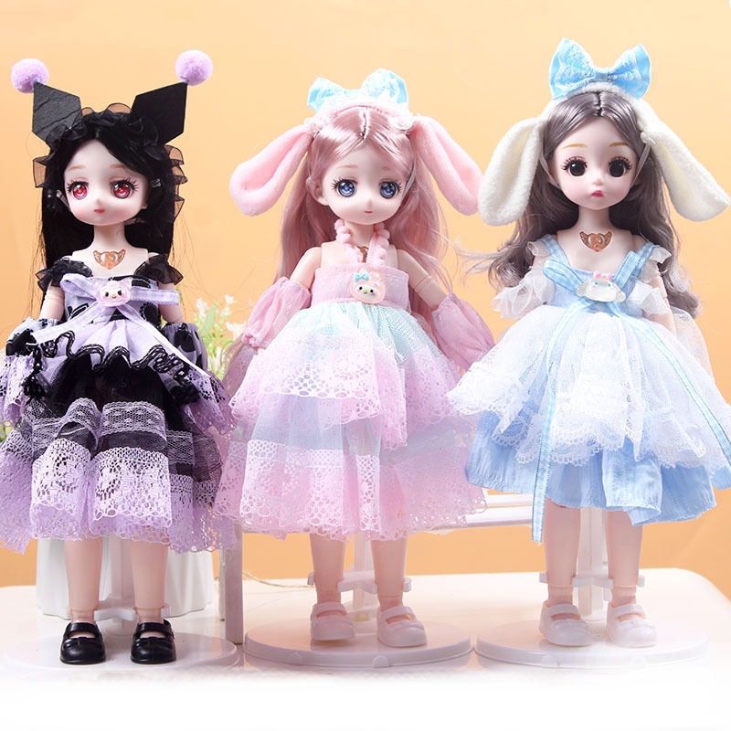 Búp bê Barbie 3D 23 Khớp cao 30cm full phụ kiện xinh đẹp (không hộp)