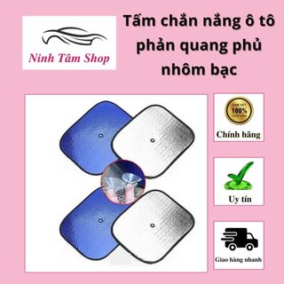 Bộ 6 tấm che nắng ô tô, tấm chắn nắng ô tô phản quang phủ nhôm bạc cách nhiệt 45cmx36cm