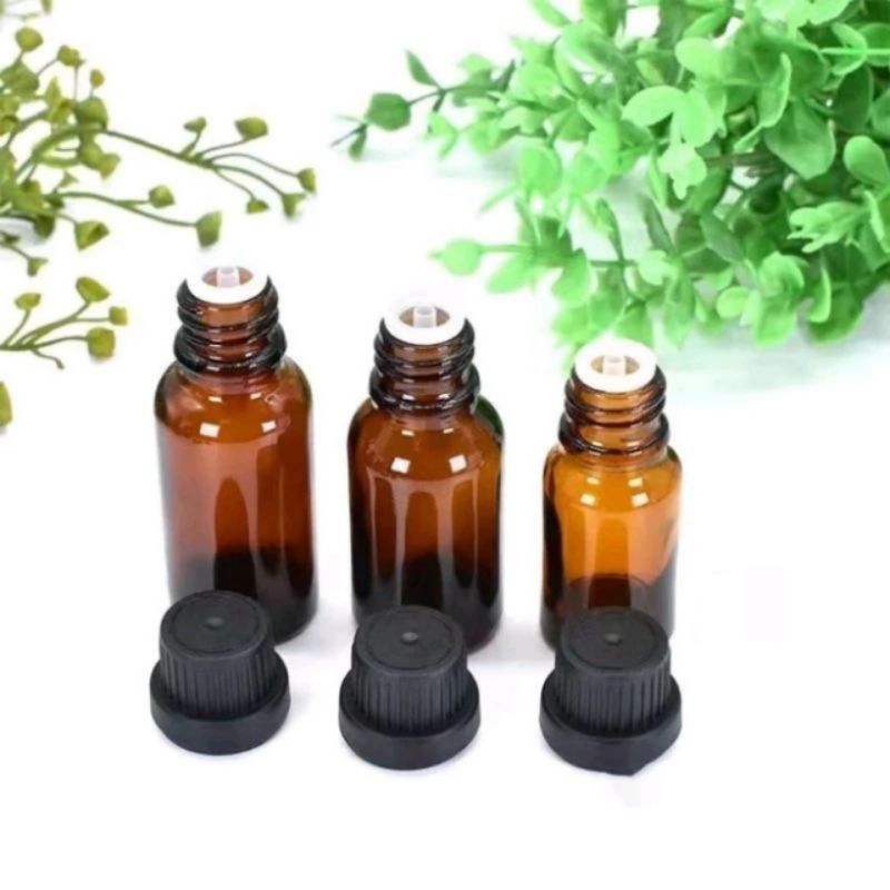 Combo - 10 - Vỏ chai thủy tinh 10ml -Trong  + 10ml - Nâu + Nắp nhựa + nhỏ giọt.