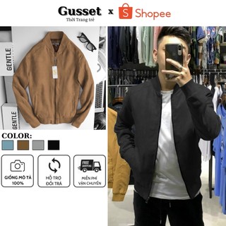 Áo khoác nam, áo khoác nam da lộn bomber lót gió, kiểu dáng trẻ phong cách, chất liệu da lộn mềm mịn