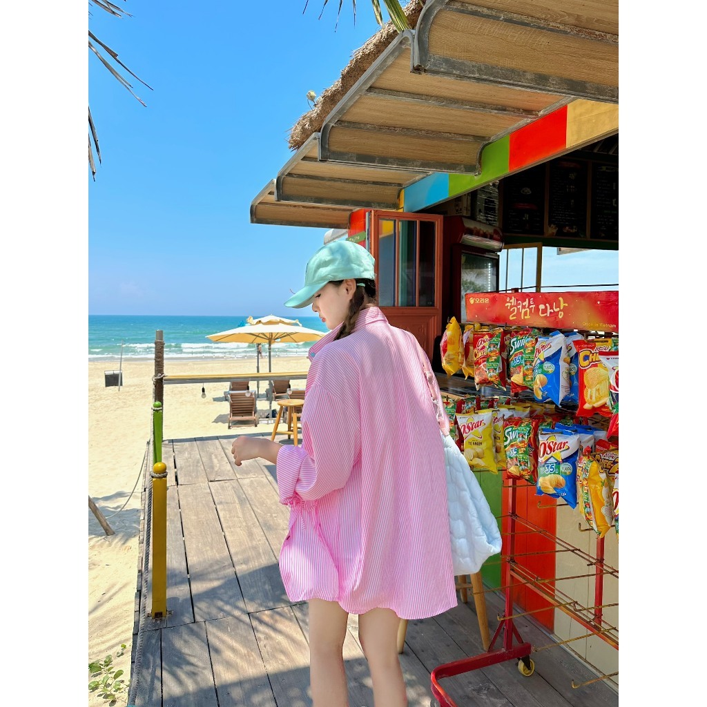 Áo sơ mi Khoác Ngoài tay dài - Áo sơ mi Calem club phối dây cột nơ thêu Calem | BigBuy360 - bigbuy360.vn