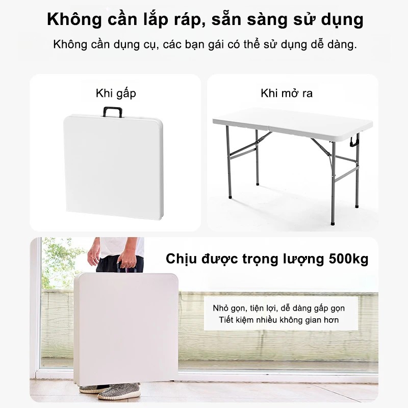 Bàn Gấp Gọn Ngoài Trời,bàn cắm trại, bàn dã ngoại 180x70x74cm, di động, đi làm, sử dụng tại nhà. | BigBuy360 - bigbuy360.vn