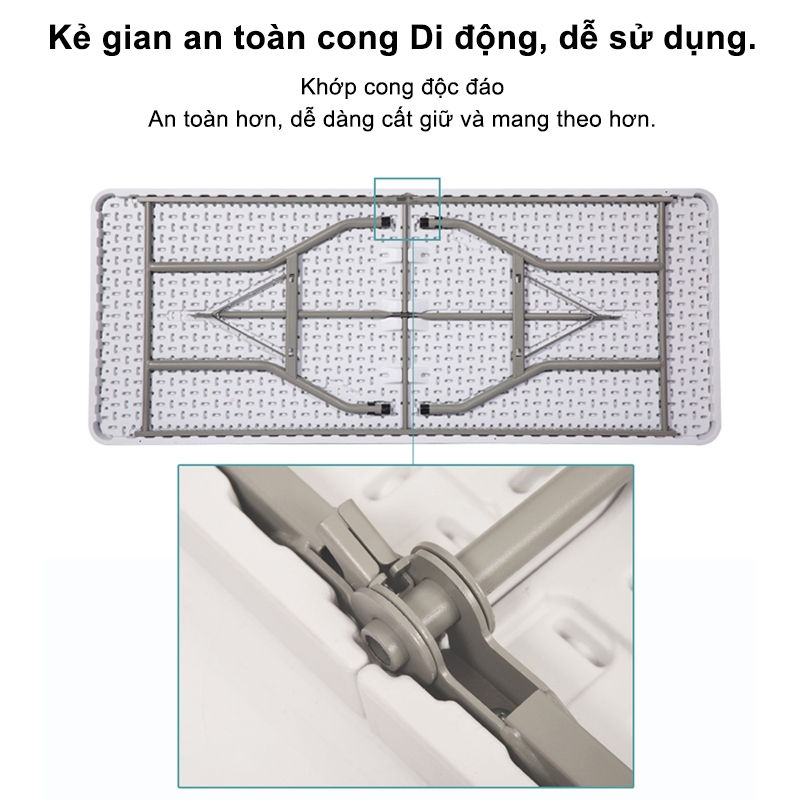 Bàn Gấp Gọn Ngoài Trời,bàn cắm trại, bàn dã ngoại 180x70x74cm, di động, đi làm, sử dụng tại nhà. | BigBuy360 - bigbuy360.vn