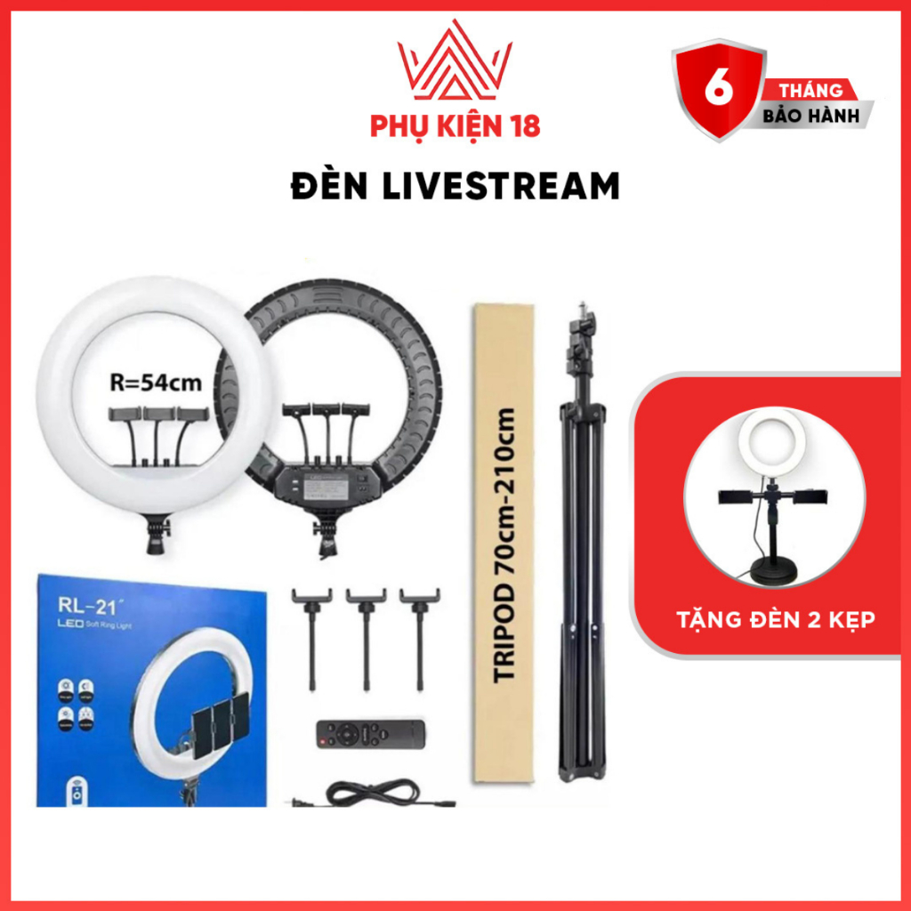 [Tặng Túi] [Bảo Hành 12Th] Đèn Livestream 45Cm/54Cm Cao Cấp Kèm Lico Chân 2M 8806