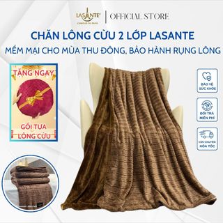 Chăn lông cừu mùa thu 2 lớp LASANTE ấm áp kích thước 2m1x2m4 nặng 2.1 Kg