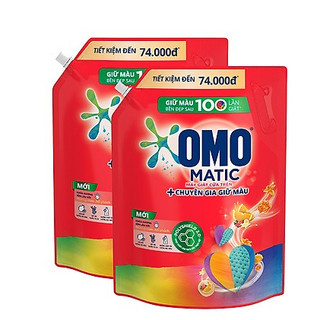 Túi nước giặt giữ màu Omo Matic cửa trên Hương Cam và Hổ phách 3.6kg