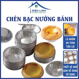 Set 50 - 100 khuôn giấy bạc làm bánh tart bằng lá nhôm đế chén giấy bạc làm khuôn nướng dieulinhshop