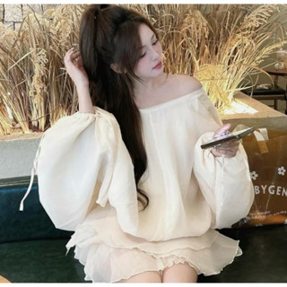 [SHYNCLOSET] Váy trễ vai tơ hở lưng dáng bồng tiểu thư 2 lớp C119