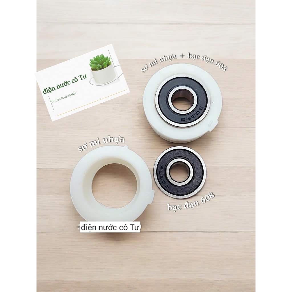 (ko cần phải mài khi gắn như sơ mi nhôm)  Combo 10 sơ mi nhựa chêm bạc đạn 608- vòng đệm bạc đạn 608