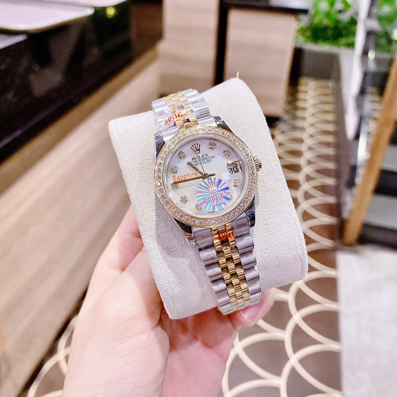 Đồng hồ nữ Rolexx Cao Cấp Size 31mm màu Đemi xinh xắn  Máy Quart (pin) Nhật
