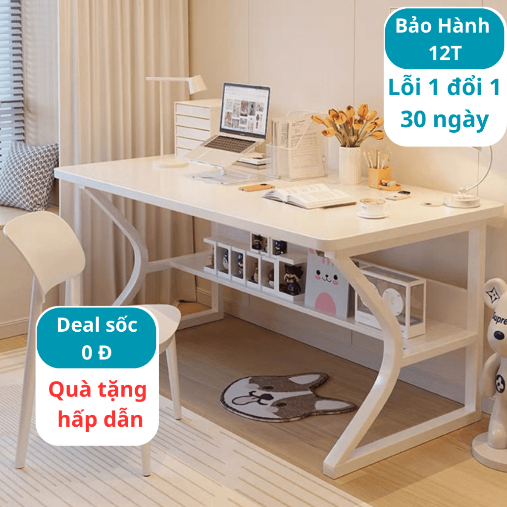 Bàn làm việc có kệ, Bàn Gaming chữ K thiết kế hiện đại,đầy đủ kích thước,chân thép sơn tĩnh điện