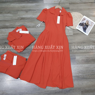 Đầm váy midi Ck nhấn ly 2 bên thiết kế độc lạ