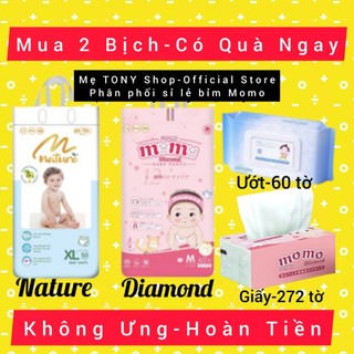 Combo 2 bịch bỉm tã dán/quần momo diamond/momo nature cao cấp đủ size