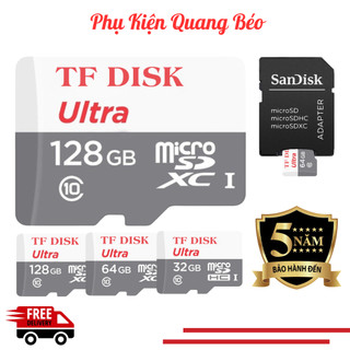 Thẻ nhớ 128gb /64gb 32gb tf disk ultra chuyên camera, loa đài, class 10, tốc độ 100mb/s-thẻ nhớ camera 128gb /64gb /32gb