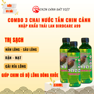  COMBO 3 CHAI Nước Tắm Chim Cảnh BirdCardA99 - Tắm mát giúp lông chim óng mượt 