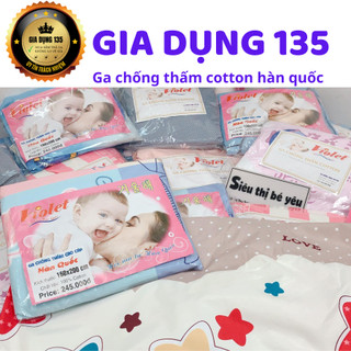 Ga Chống Thấm, Tấm bảo vệ nệm Cotton cao cấp Violet Hàn Quốc chống thấm