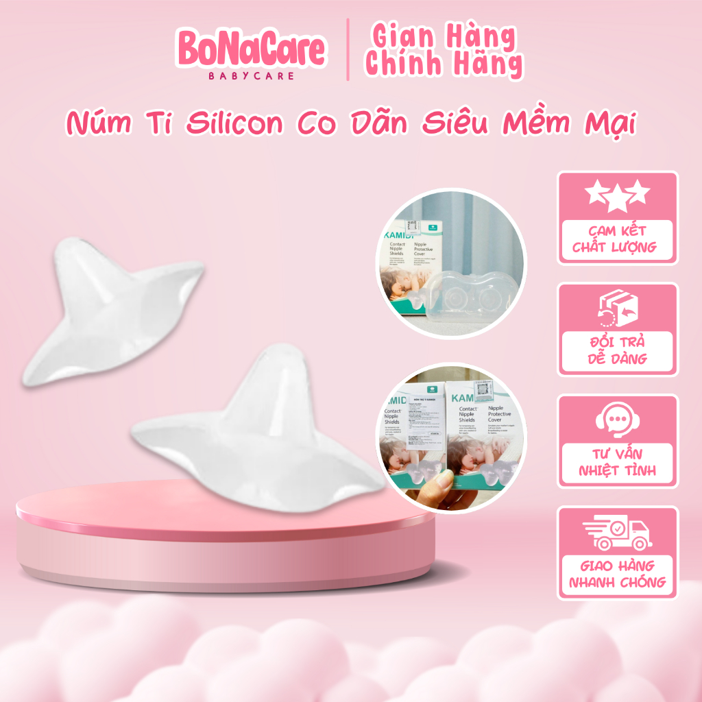 Núm Trợ Ti 💥HÀNG CAO CẤP💥 Núm Ti Silicon Co Dãn Siêu Mềm Mại, Giúp Mẹ Cho Bé Bú Dễ Dàng