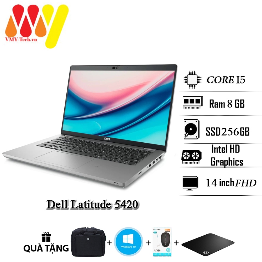 Dell Latitude 5420, Laptop Dell E5420 Core i5-1145U/8GB/SSD 256 GB/14inch Full HD, laptop văn phòng