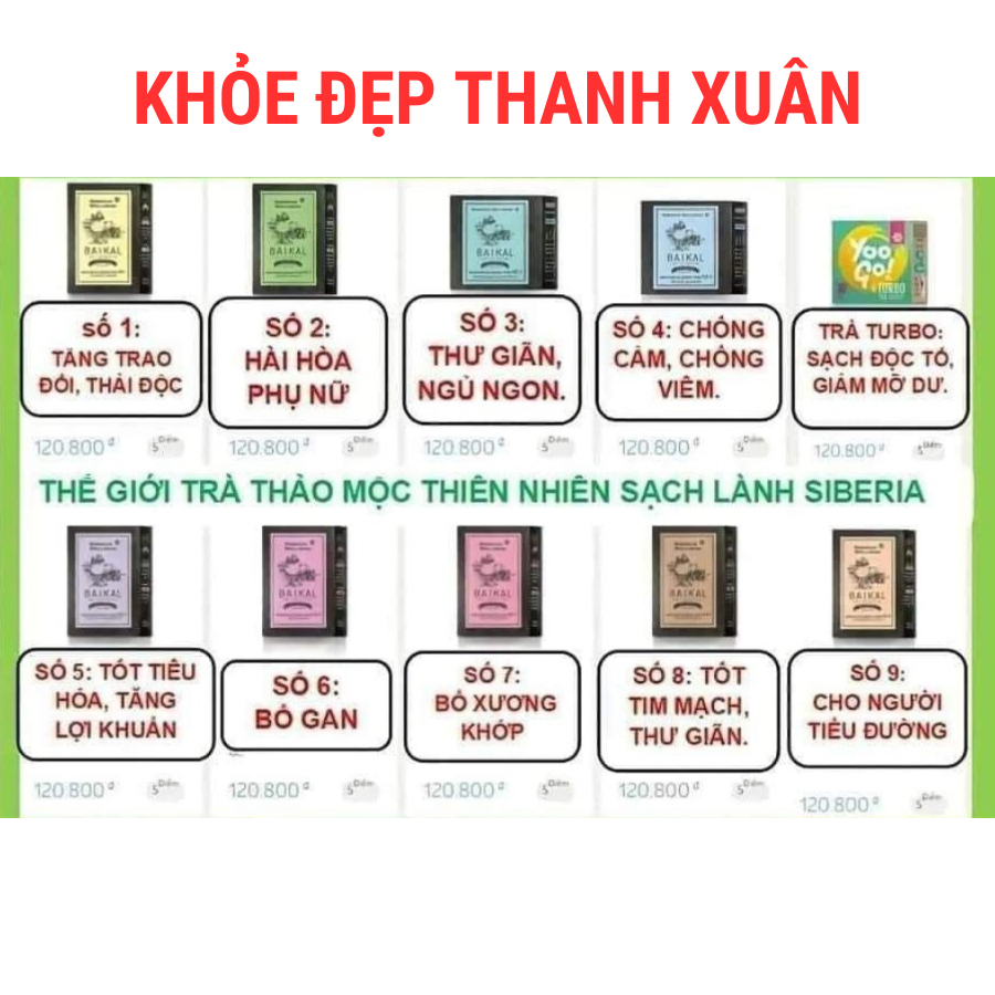 [ Mẫu mới ] Trà Yoo go Turbo Tea Body T Siberian Health - 30 túi/hộp