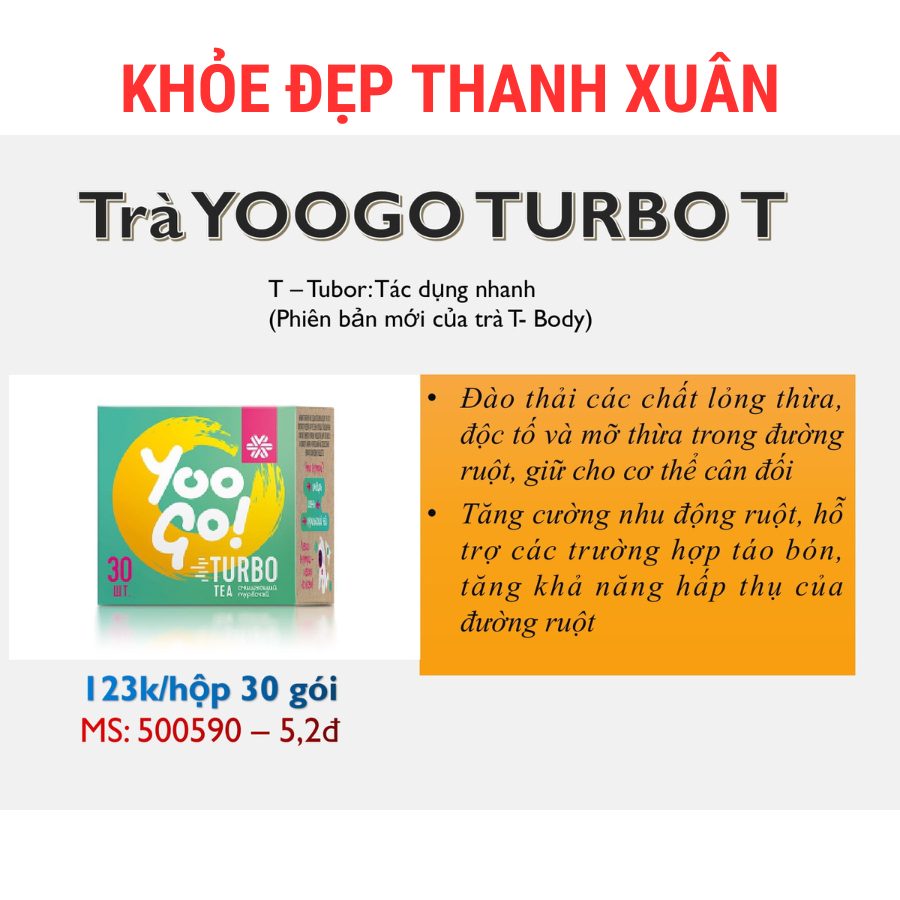[ Mẫu mới ] Trà Yoo go Turbo Tea Body T Siberian Health - 30 túi/hộp