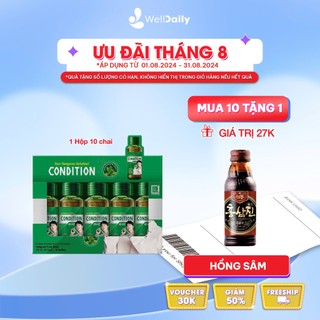 Hộp 10 chai nước giải rượu Condition hỗ trợ giải rượu và giải độc gan