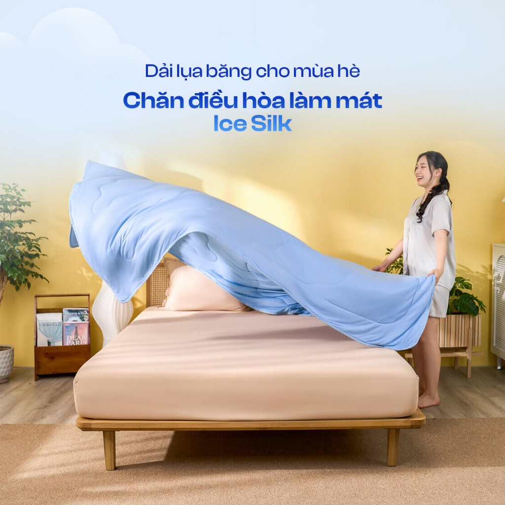 Chăn Điều Hòa Cao Cấp Amando Ice Silk, Chăn Mùa Hè Mát Lạnh, Chăn Chần Bông, Mền Lạnh, Chăn Lạnh