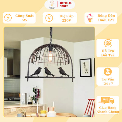 Đèn Thả Trần Energy Green Lighting {Lồng Chim Đen / Trắng} TN215 - Decor Trang Trí Nhà Hàng / Quán Cafe - Phòng Khách