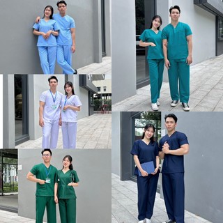 Bộ Scrubs Nam Nữ Đồng Phục Nhân Viên Spa, Thẩm Mỹ Viện, Quần Áo Phòng Mổ Cao Cấp