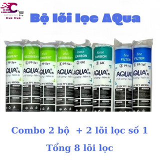 Combo 8 lõi lọc nước 123 Aqua - Gồm 4 lõi số 1, 2 lõi số 2, 2 lõi số 3