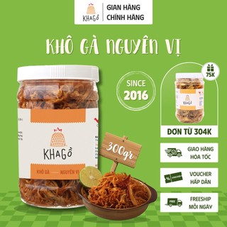KHÔ GÀ NGUYÊN VỊ hộp 300g, Khô gà giòn, Gà khô không cay không lá chanh, không bơ tỏi | KHA GỒ