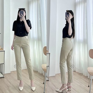 [ROSACA] Quần Kaki Nữ Dáng Dài Ống Suông Đẹp - Quần Dài Kaki Nữ Lưng Thun Có Khóa Kéo