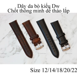 Dây đồng hồ da bò size 12/14/18/20/22 kèm chốt thông minh