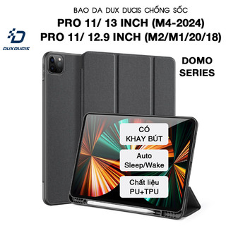 [Hỏa Tốc HCM] Bao da DUX DUCIS iPad Pro 11/ 13 inch (M4-2024)/ Pro 11/ 12.9 inch (M2/M1/2020/2018) (DOMO SERIES) - Đen
