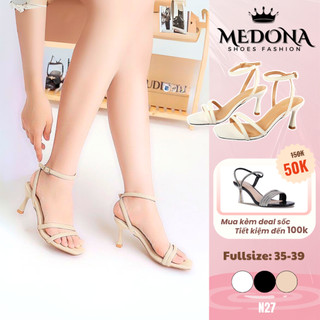 [N27] Giày cao gót 7 phân quai mảnh sandal cao gót thời trang hở mũi gót nhọn trẻ trung - MEDONA