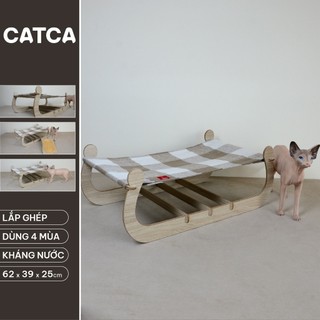 Võng chó mèo gỗ lắp ghép CATCA  62*39cm - Võng Cung đàn