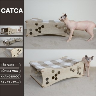 Võng chó mèo gỗ chắc chắn nàm 4 mùa 62*22cm CATCA lắp ghép - Võng Tổ ong
