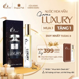 Nước hoa nam charme luxury 10ml lưu hương lâu nồng ấm cao cấp