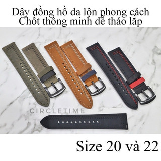 Dây đồng hồ da lộn size 20 và 22 cho đồng hồ thông minh và đồng hồ kim có chốt thông minh