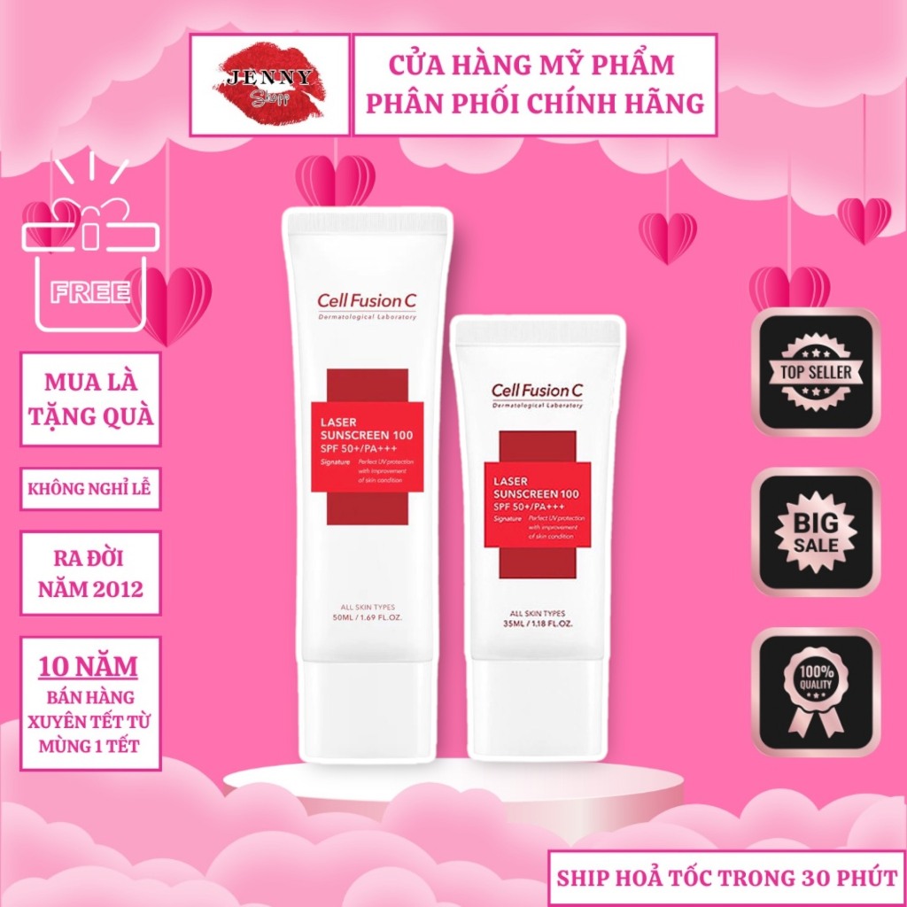 Kem Chống Nắng Cell Fusion C Vỏ đỏ Laser Sunscreen 100 SPF50+/PA+++