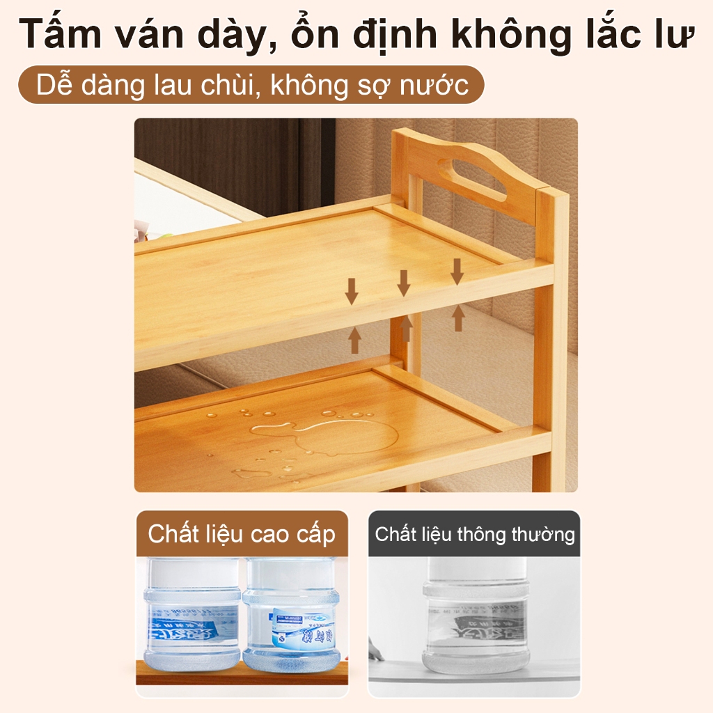 SUNNY BIERE Kệ Nguyên Liệu Nước Lẩu Kệ Gia Vị Để Bàn Nhà Bếp Mặt Tre Loại 3 4 5 Tầng | BigBuy360 - bigbuy360.vn