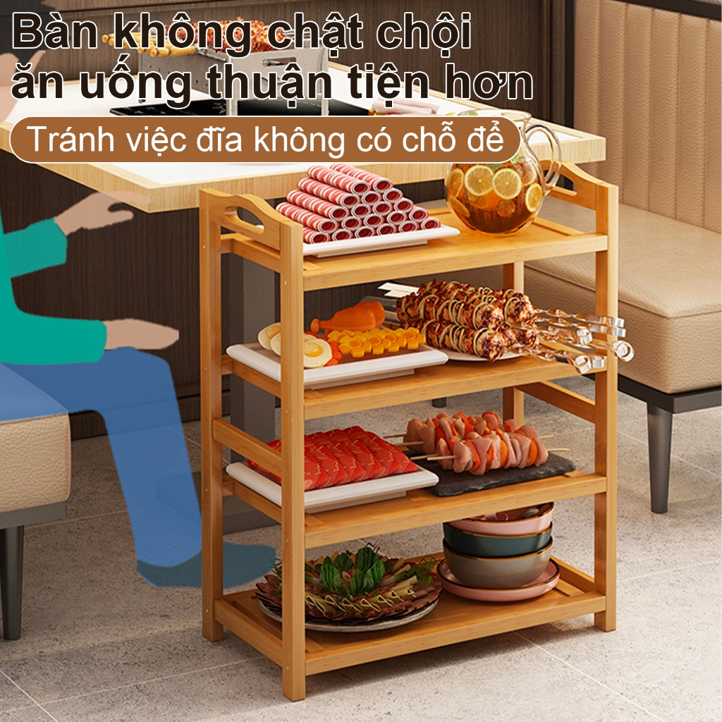 SUNNY BIERE Kệ Nguyên Liệu Nước Lẩu Kệ Gia Vị Để Bàn Nhà Bếp Mặt Tre Loại 3 4 5 Tầng | BigBuy360 - bigbuy360.vn