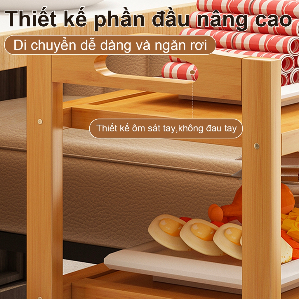 SUNNY BIERE Kệ Nguyên Liệu Nước Lẩu Kệ Gia Vị Để Bàn Nhà Bếp Mặt Tre Loại 3 4 5 Tầng | BigBuy360 - bigbuy360.vn