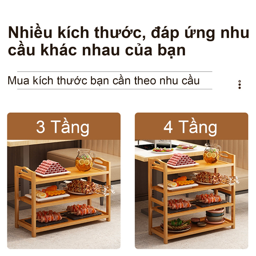 SUNNY BIERE Kệ Nguyên Liệu Nước Lẩu Kệ Gia Vị Để Bàn Nhà Bếp Mặt Tre Loại 3 4 5 Tầng | BigBuy360 - bigbuy360.vn