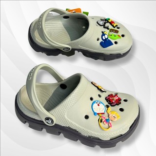Dép Cross Duet Ghi Đế Xám Dép Sục Bít Đầu Cho Nam, Dép Crocs Sục Bánh Mì Phong Cách Êm Ái [ DUET GHI ĐẾ XÁM ]