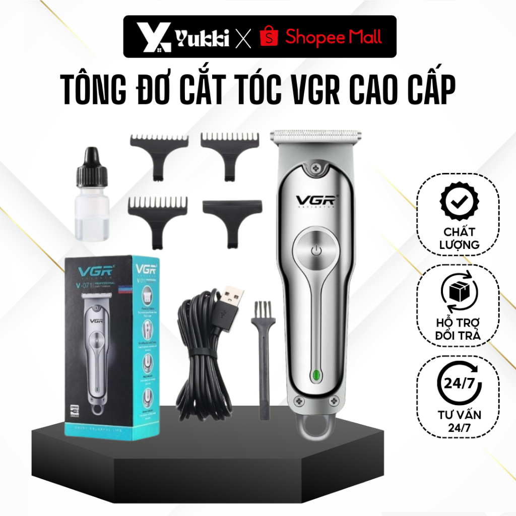 Tông Đơ Cắt Tóc VGR, Thiết Kế Nguyên Khối Thép Carbon Cao Cấp Bền Bỉ ( YUKKI STORE)